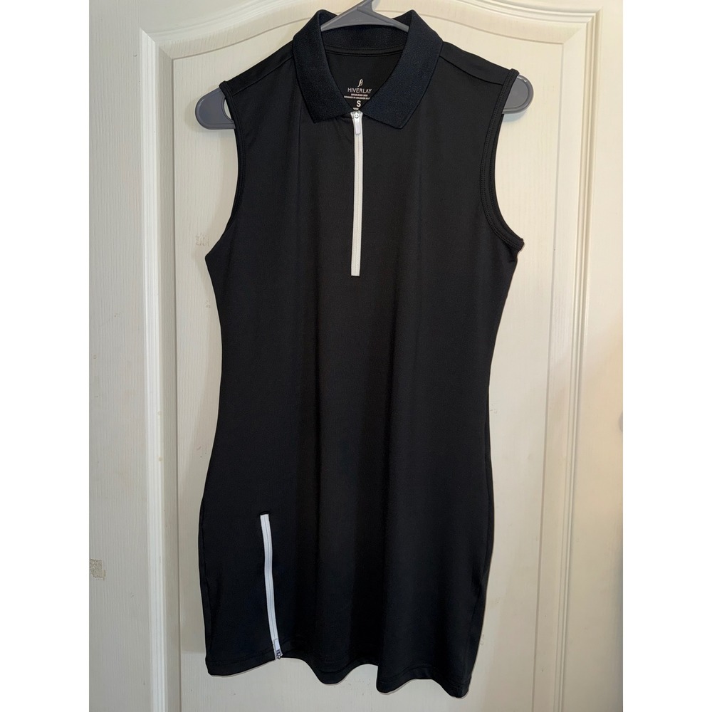 Hiverlay Womens Black Sleeveless Golf Dress Quarter Zip Athletic Mini Size S